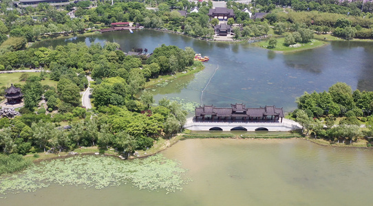 武汉城市风光沙湖景区视频