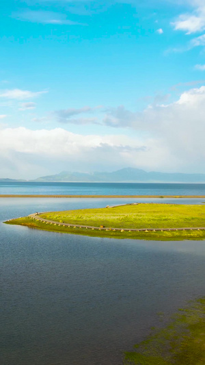 5A景区赛里木湖清水滩景观区航拍视频旅游景点59秒视频