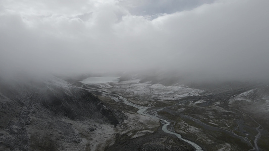 西藏萨普雪山自然风光4k航拍视频