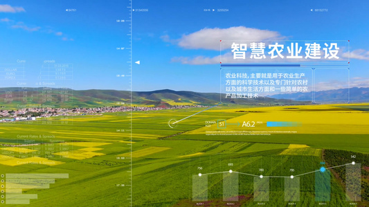 简洁大气三维科技农业实拍后期合成展示视频