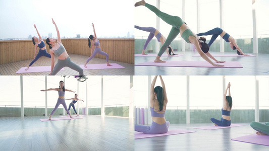 女性瑜伽练习[女同胞]视频
