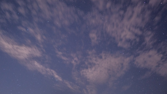 夜景云层星空4k流星视频