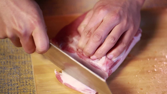 切猪肉片猪肉肉片炒肉视频