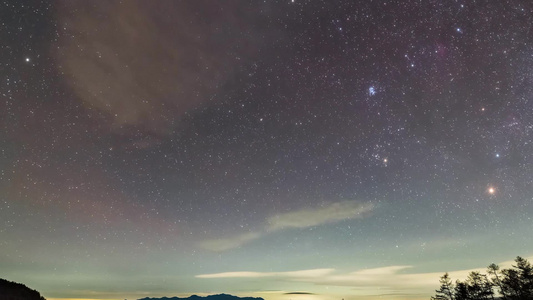 夜晚星空银河流星延时视频