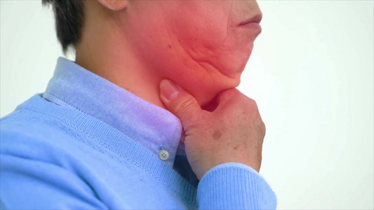 身体部位喉咙疼痛不适背景视频视频