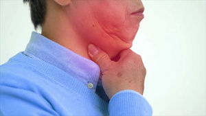 身体部位喉咙疼痛不适背景视频40秒视频