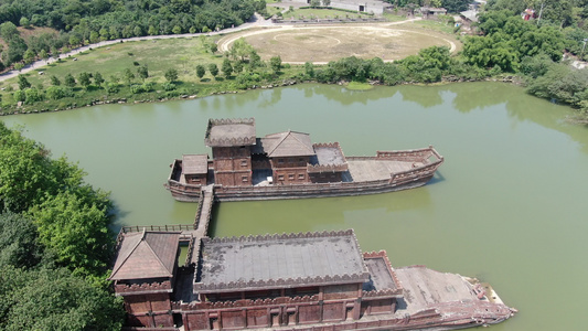 湖北赤壁战场5A景区航拍视频