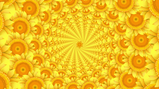 4K动态向日葵万花筒旋转背景视频视频