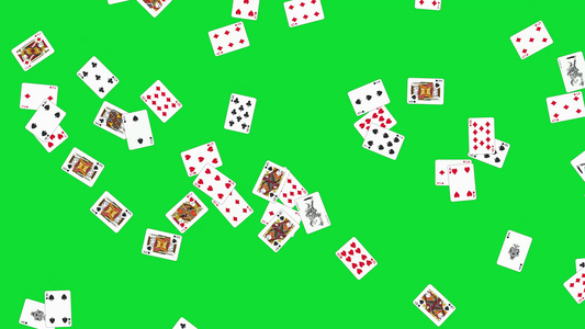 扑克牌绿幕素材视频