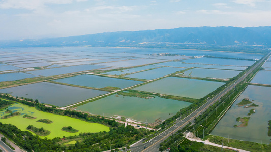 山西运城盐湖4k航拍视频