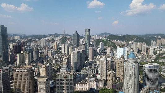 贵州贵阳城市商务建筑高楼大厦航拍视频