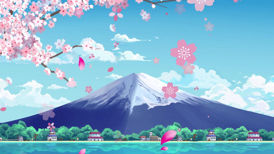 唯美日式樱花背景视频视频