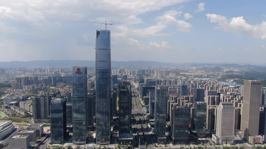 贵州贵阳城市商务建筑高楼大厦航拍视频