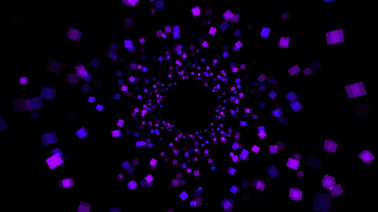 紫色立体几何正方体粒子背景视频视频
