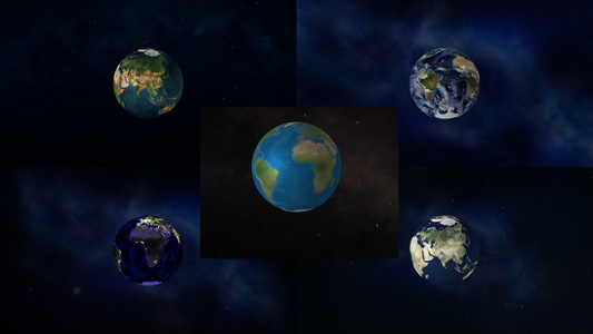一组地球俯冲动画视频