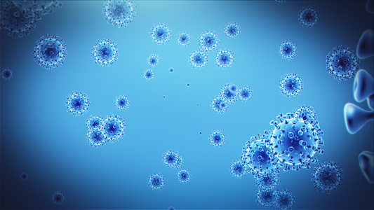 新型冠状病毒粒子背景视频