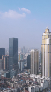 航拍城市天际线地标高楼建筑房产素材城市素材视频