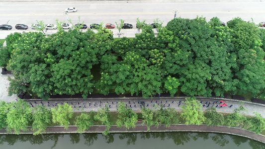 江西九江武宁县城建和跑步的人视频