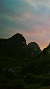 广西德天的云霞青山绿水视频