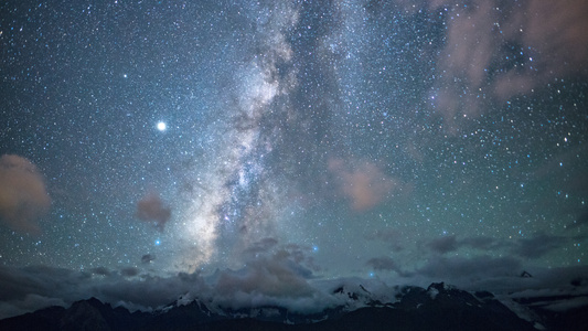 8k延时高海拔夜景星空银河素材视频