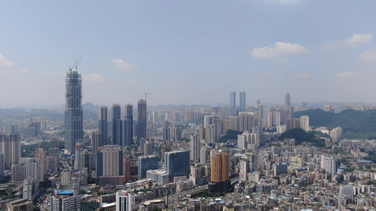 航拍贵州贵阳城市建设高楼建筑视频