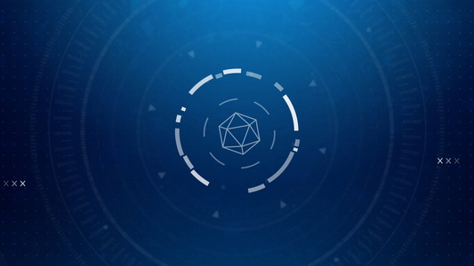 蓝色科技圆圈背景视频