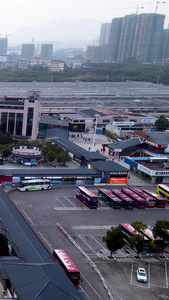 航拍广西桂林高铁站视频