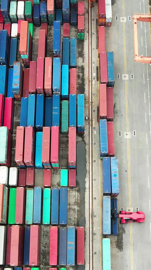 航拍城市贸易货柜码头集装箱23秒视频