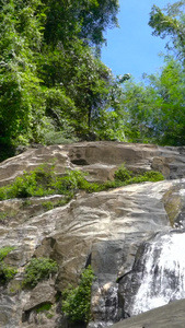 山林自然瀑布岩石合集含瀑布水声视频
