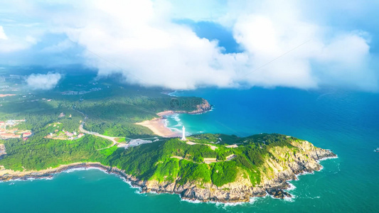海南文昌海南岛云海高视角航拍岛屿海洋风景延时视频