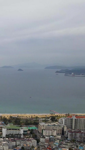 航拍深圳大梅沙海滩全景视频