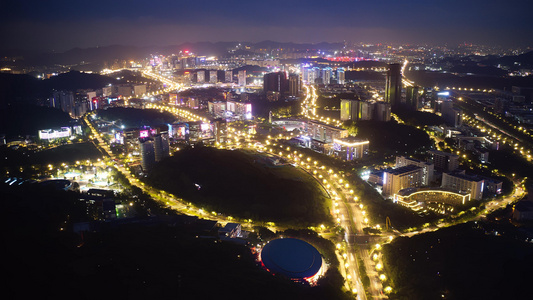 广州黄埔科学城夜景延时视频