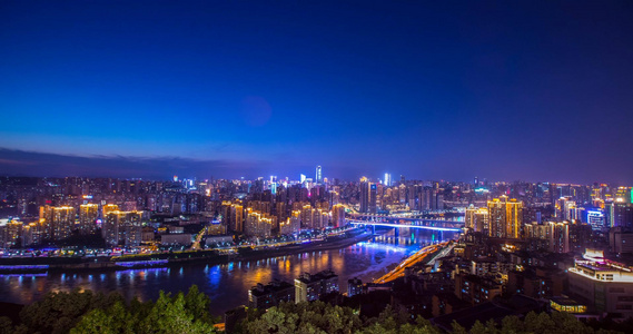 实拍4K重庆江北区全夜景视频