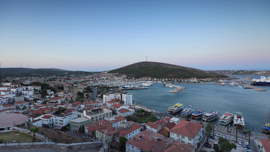 土耳其爱琴海阿拉恰特城市日出延时视频视频