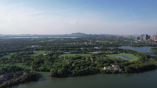 浙江绍兴镜湖国家城市湿地公园航拍 视频