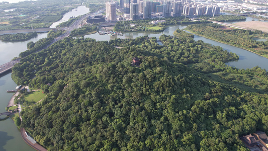 浙江绍兴镜湖国家城市湿地公园航拍 视频