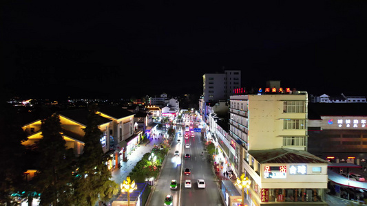 丽江古城夜景航拍  视频