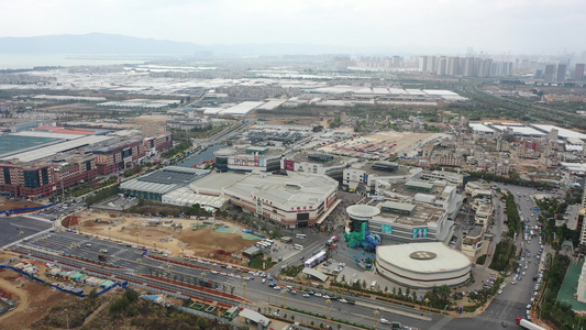 航拍云南昆明斗南花卉市场鲜切花交易市场视频