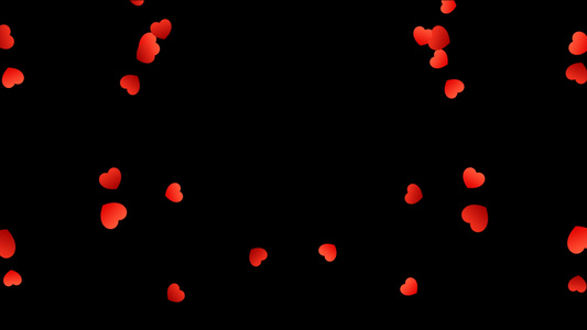 心形飘落元素带透明度通道视频