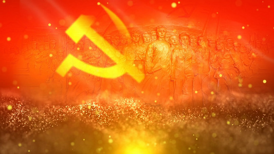 党政节日党旗飘扬通用背景视频素材视频