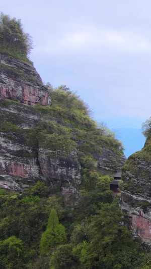 休宁4A级齐云山五老峰环绕航拍风景名胜50秒视频