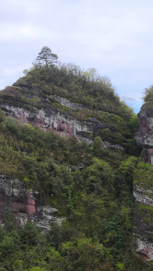 休宁4A级齐云山五老峰环绕航拍风景名胜50秒视频