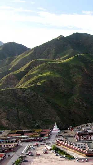甘肃拉卜楞寺全景航拍视频宗教建筑44秒视频