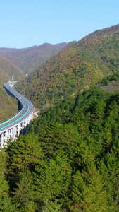 山区高速公路大桥航拍视频
