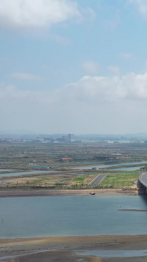 山东威海香水河大桥航拍视频112秒视频