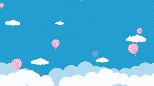 4K儿童卡通蓝色天空云朵可爱视频背景视频