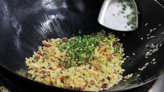 特色炒饭菠萝炒饭实拍素材视频