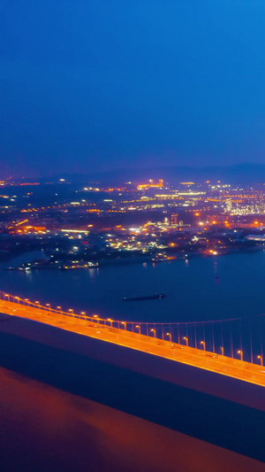 长江大桥夜景延时南京夜景6秒视频