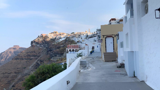 希腊著名海岛圣托里尼费拉小镇实拍视频视频