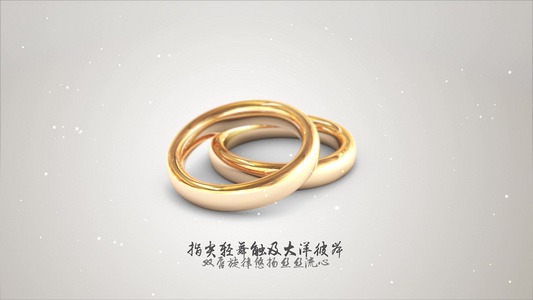 黄金戒指浪漫爱情文字展示婚庆开场视频